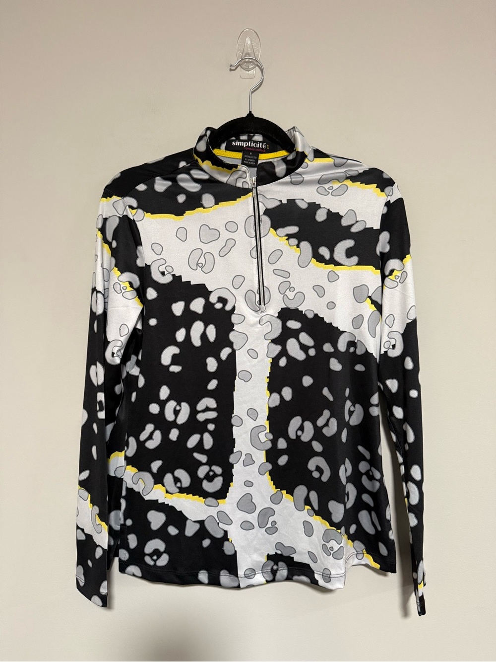 Jamie Sadock Simplicitie 1/4 Zip Mock Neck Long Sleeve Golf Top Size Small